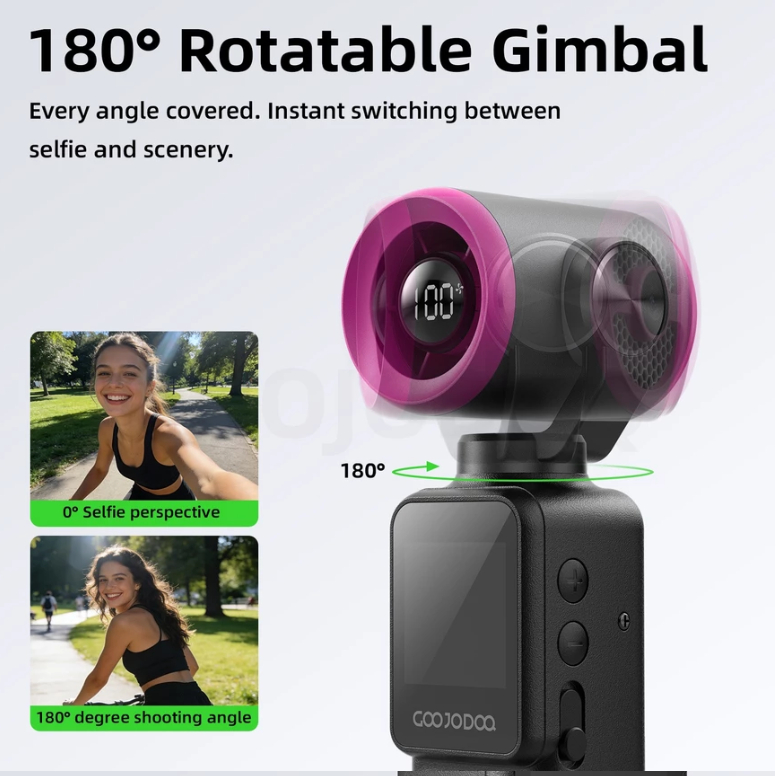 Quạt mini Goojodoq tích hợp camera thiết kế như Gimbal
