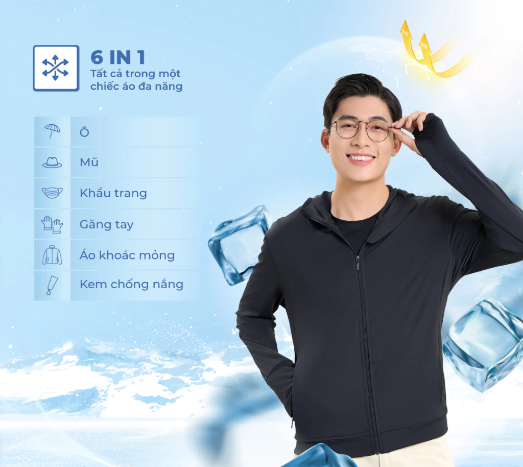 Áo khoác chống nắng nam Canifa co giãn thoáng mát chống tia UV giá 485.000đ