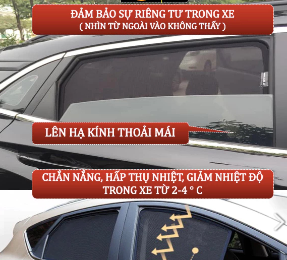 Rèm che nắng ô tô chống UV dạng lưới
