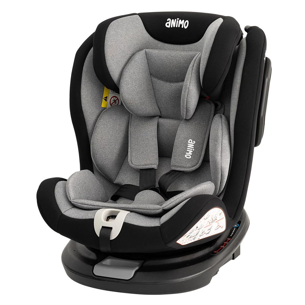 Ghế ngồi ô tô Animo OneFit Isofix 360° quay 2 tư thế mặt phía trước và sau cho bé từ 0-36kg. Tùy chỉnh độ ngả lưng theo nhu cầu.