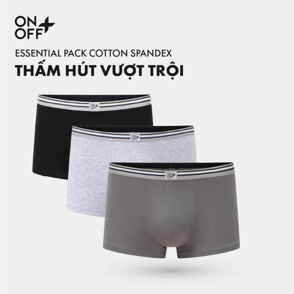 Combo 3 quần lót sịp nam trunk Cotton Basic thấm hút mồ hôi sale còn 196.000đ