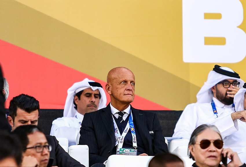 Collina trên khán đài trong trận chung kết giữa Nhật Bản và Qatar trong khuôn khổ AFC Asian Cup - Ảnh: MojNews/Cấp quyền theo CC BY 4.0.