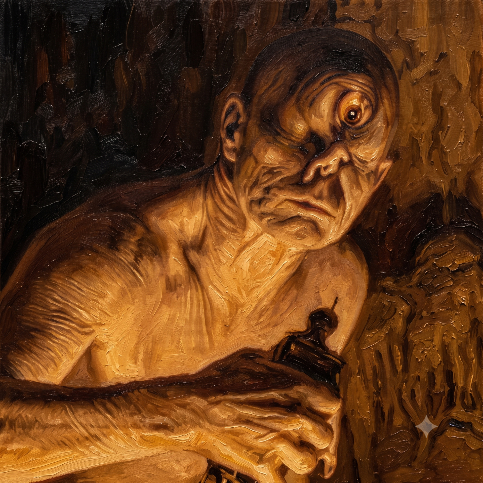 Tạo hình Cyclops trong The Odyssey (2026) - Hình minh họa bằng AI.