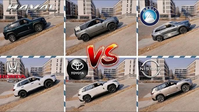 Các mẫu SUV thương hiệu Trung Quốc và Nhật Bản trong một bài thử leo dốc được so sánh trực tiếp.