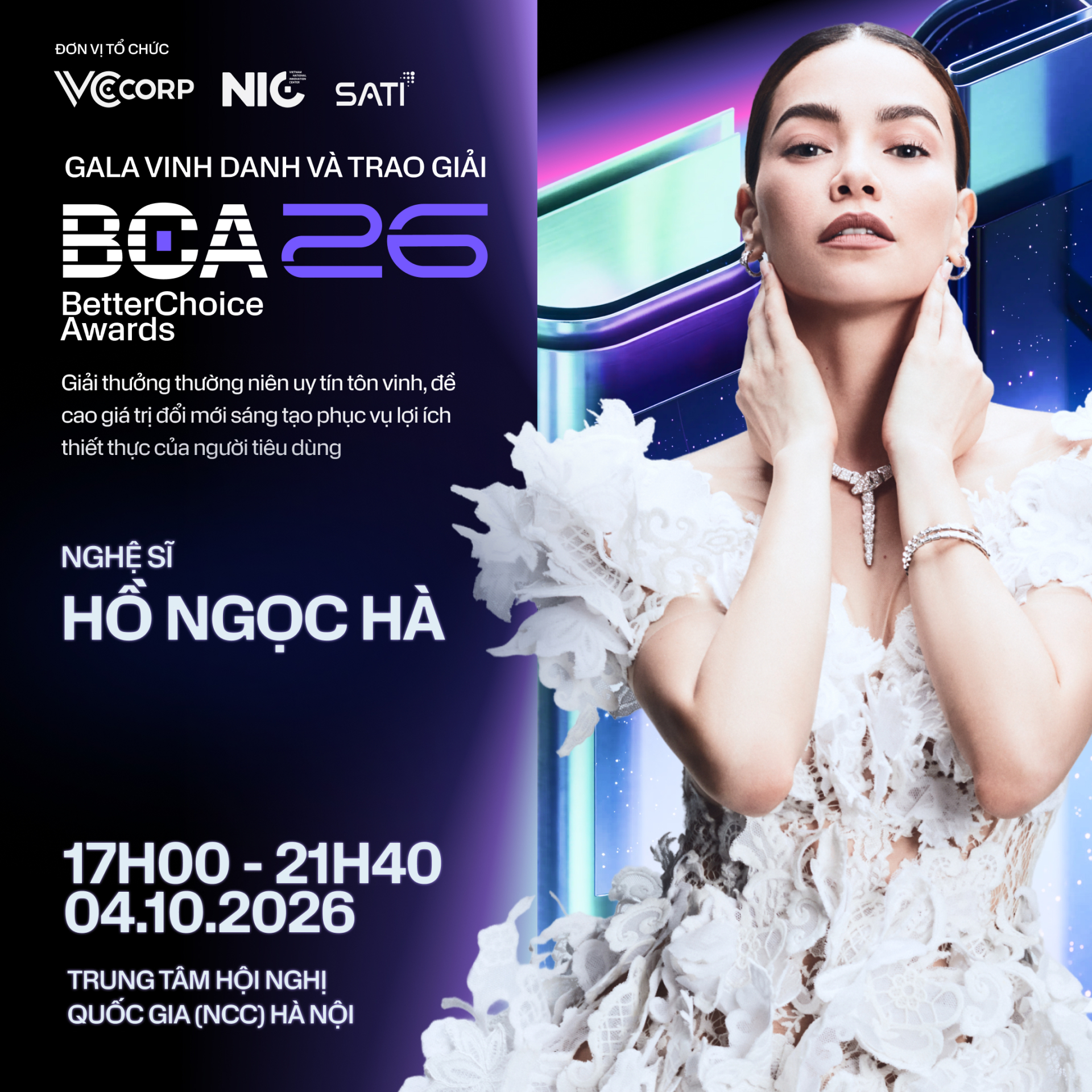 Hé lộ dàn nghệ sĩ Gala Better Choice Awards 2026: Hồ Ngọc Hà tái ngộ BCA, bên cạnh ba ca sĩ đang “làm mưa làm gió” tại showbiz Việt
