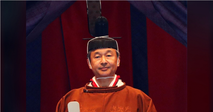 Hoàng đế Nhật Bản Naruhito xuất hiện trong buổi lễ đăng quang tại cung điện hoàng gia ở Tokyo ngày 22/10/2019 (Ảnh:Reuters)