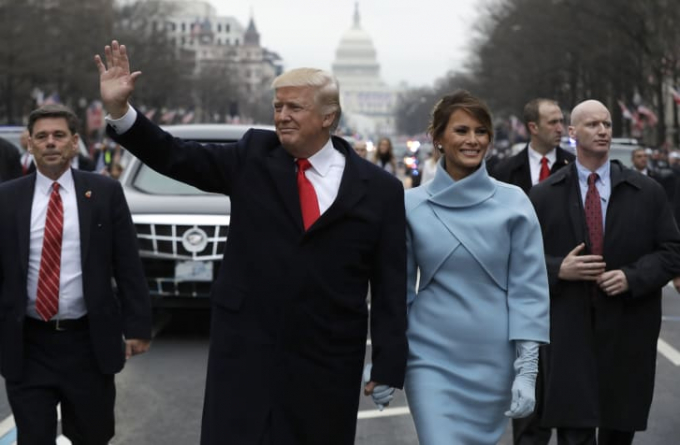 Đệ nhất phu nhân Melania Trump xuất hiện trong lễ nhậm chức của chồng (Ảnh: Pool/Getty Images/CNN)