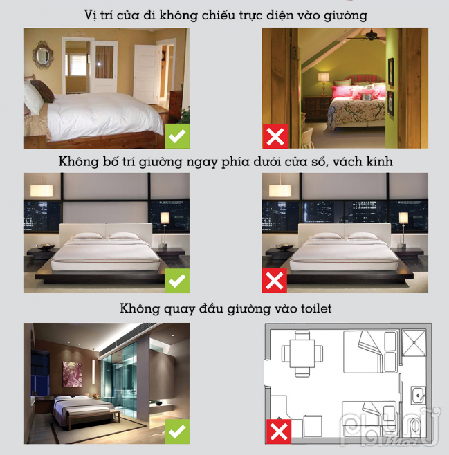 Một vài quy tắc cơ bản trong việc bố trí phòng ngủ.