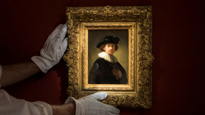 Bức chân dung tự họa có giá 18,7 triệu USD của họa sĩ Rembrandt (Ảnh:Sotheby’s/Antony-Jones).