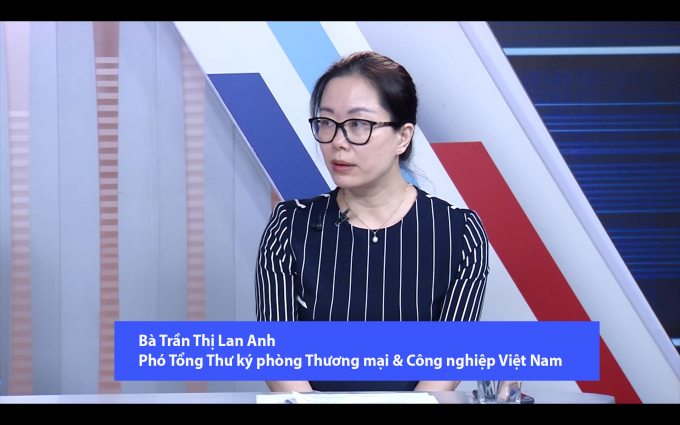 Bà Trần Thị Lan Anh - Phó tổng thư ký phòng Thương mại và Công nghiệp Việt Nam (VCCI) (Ảnh: CSAGA).