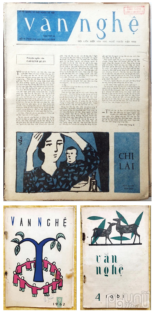 Minh họa của Văn Cao trên tạp chí Văn nghệ năm 1961 và 1962 (Tư liệu: Nguyễn Bích Phương).