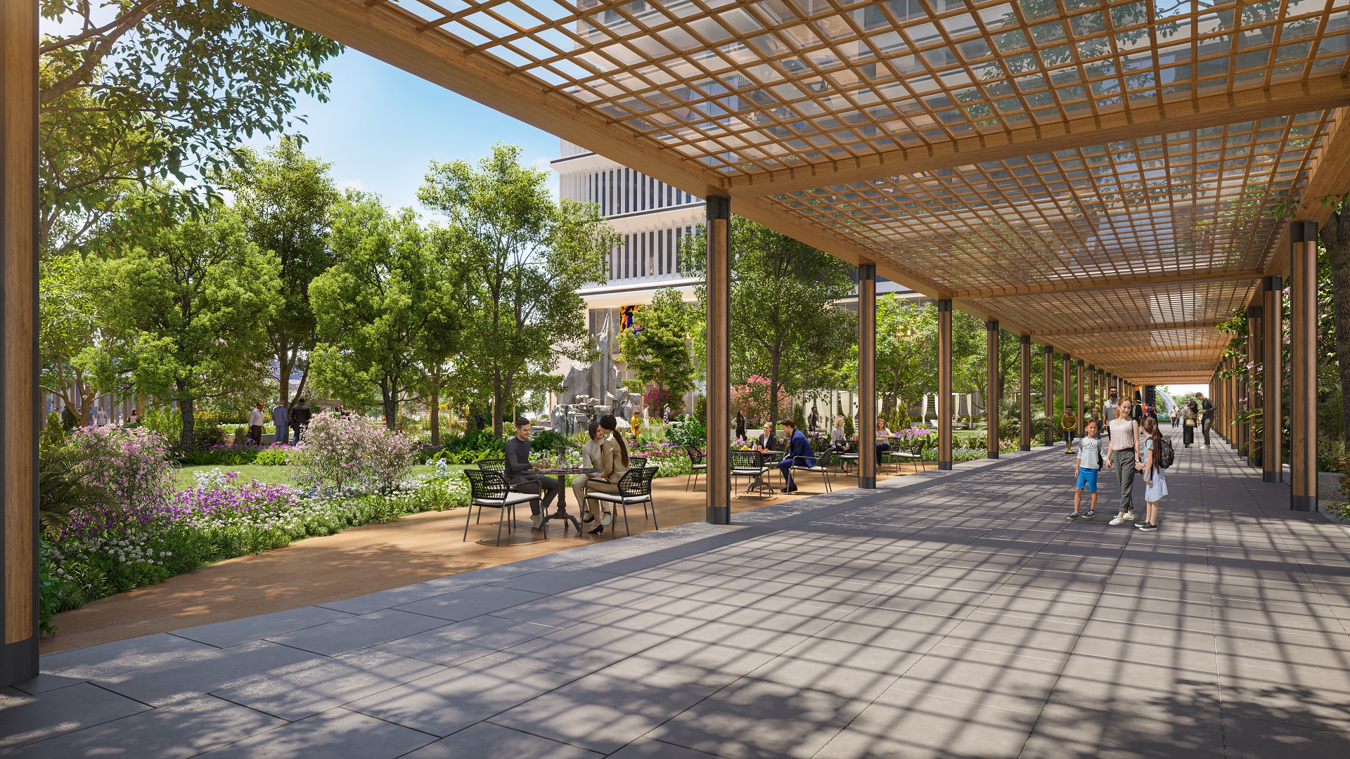 Sun Feliza Suites dành riêng hơn 11.000m2 để kiến tạo không gian xanh cho cư dân. Ảnh: Sun Property.