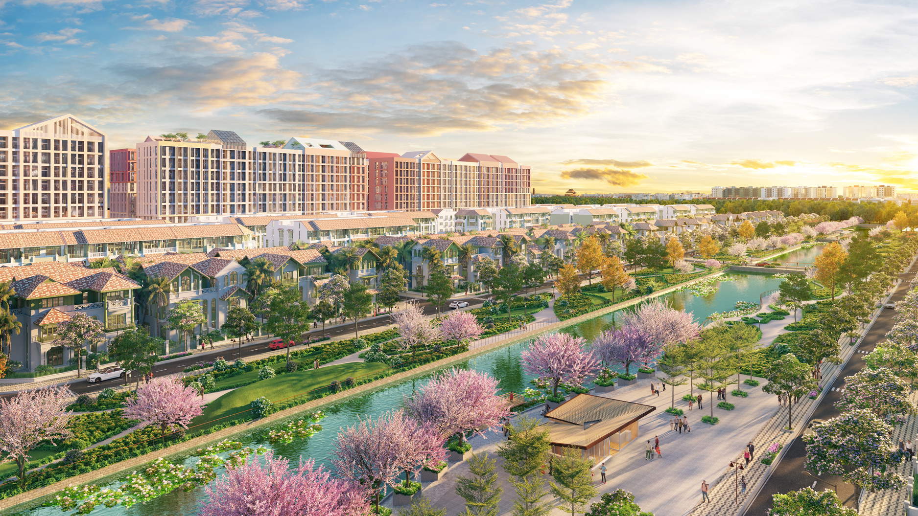 Park Residence thừa hưởng hạ tầng đồng bộ, kết nối thuận tiện của Sun Urban City. (Ảnh phối cảnh: Sun Property)