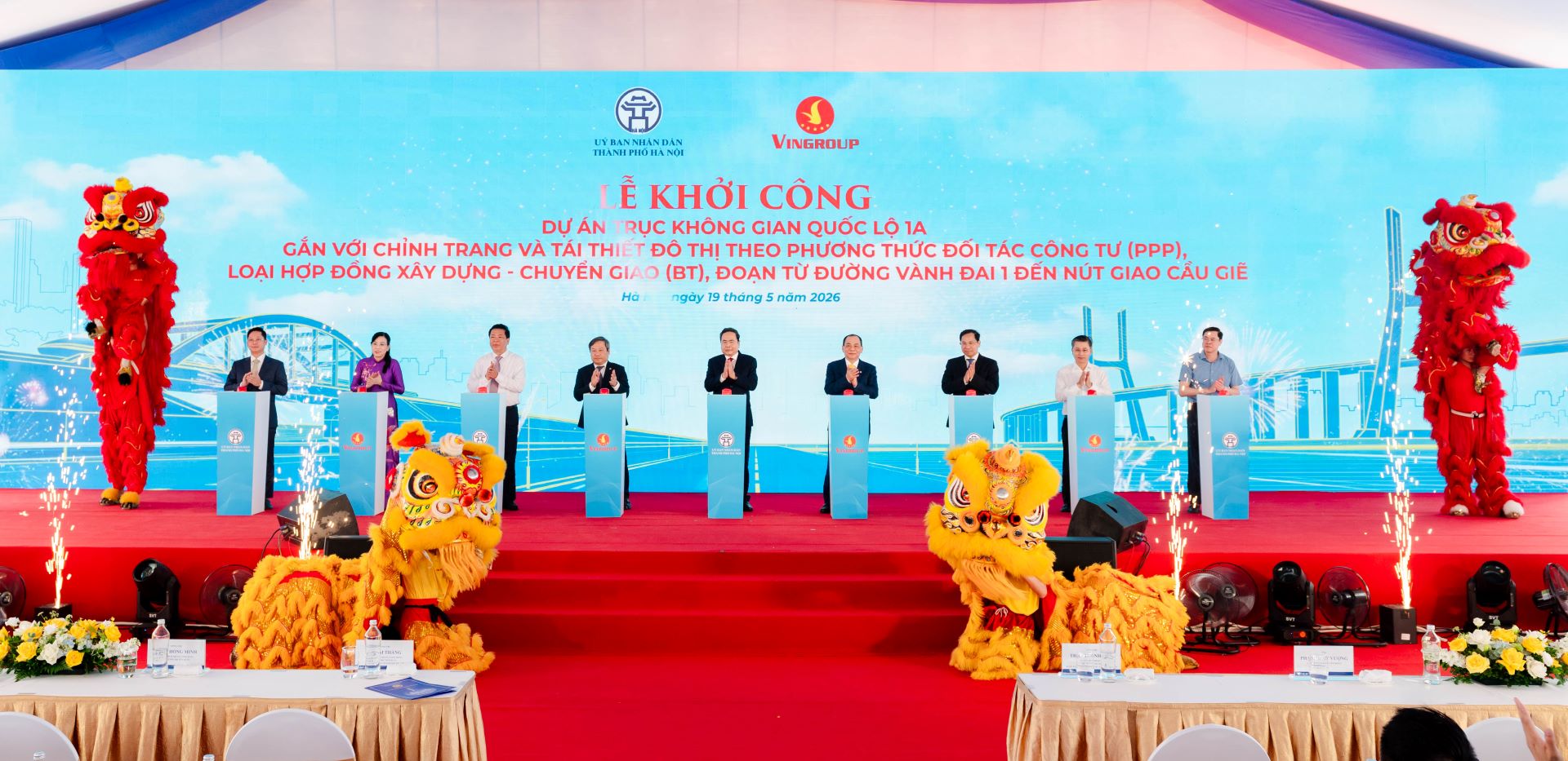 Dự án trục không gian quốc lộ 1A gắn với chỉnh trang và tái thiết đô thị theo phương thức đối tác công tư (PPP), loại hợp đồng xây dựng - chuyển giao (BT), đoạn từ đường Vành đai 1 đến nút giao Cầu Giẽ chính thức được khởi công