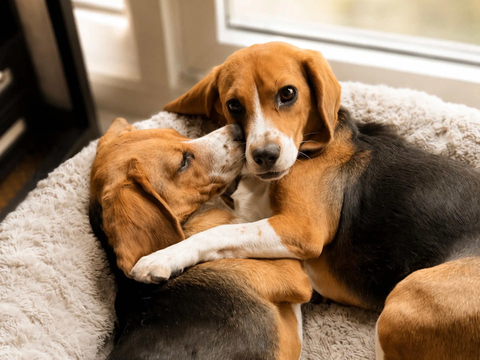 Hai chú chó beagle chỉnh sửa gen Bailey và Alfie