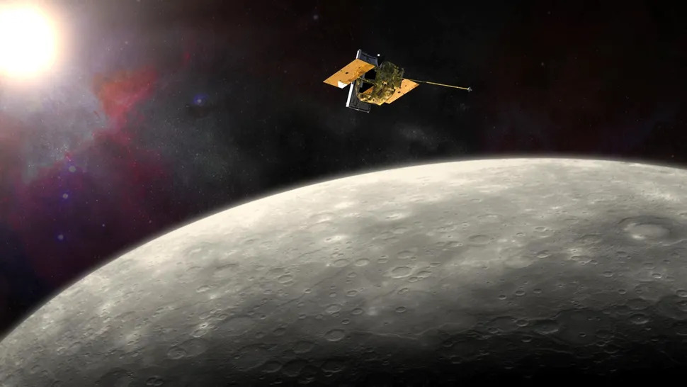Hình minh họa tàu thăm dò MESSENGER của NASA phía trên bề mặt Sao Thủy (Ảnh: NASA/JHU-APL)