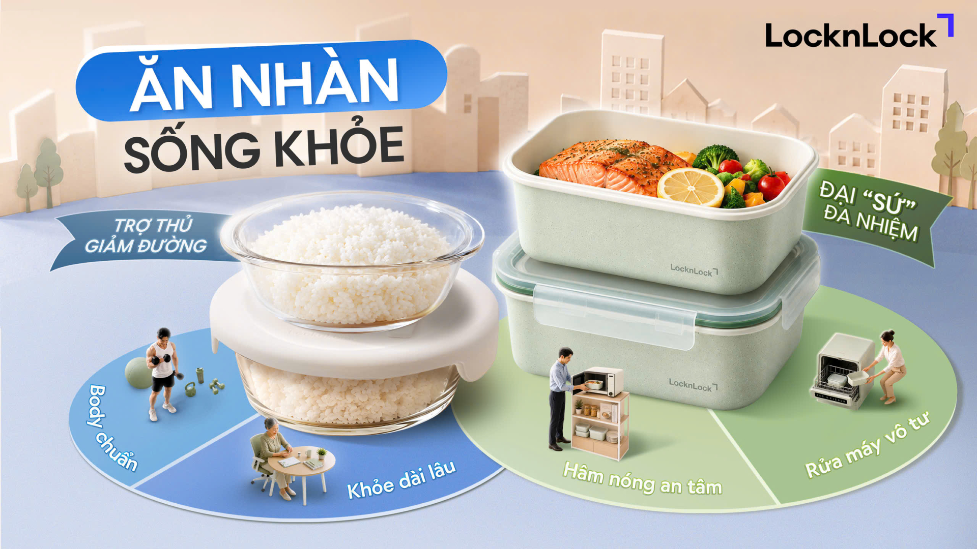 LocknLock giới thiệu giải pháp “ăn nhàn sống khỏe” với bộ đôi hộp đựng thực phẩm Easy Meal và Micro Ready