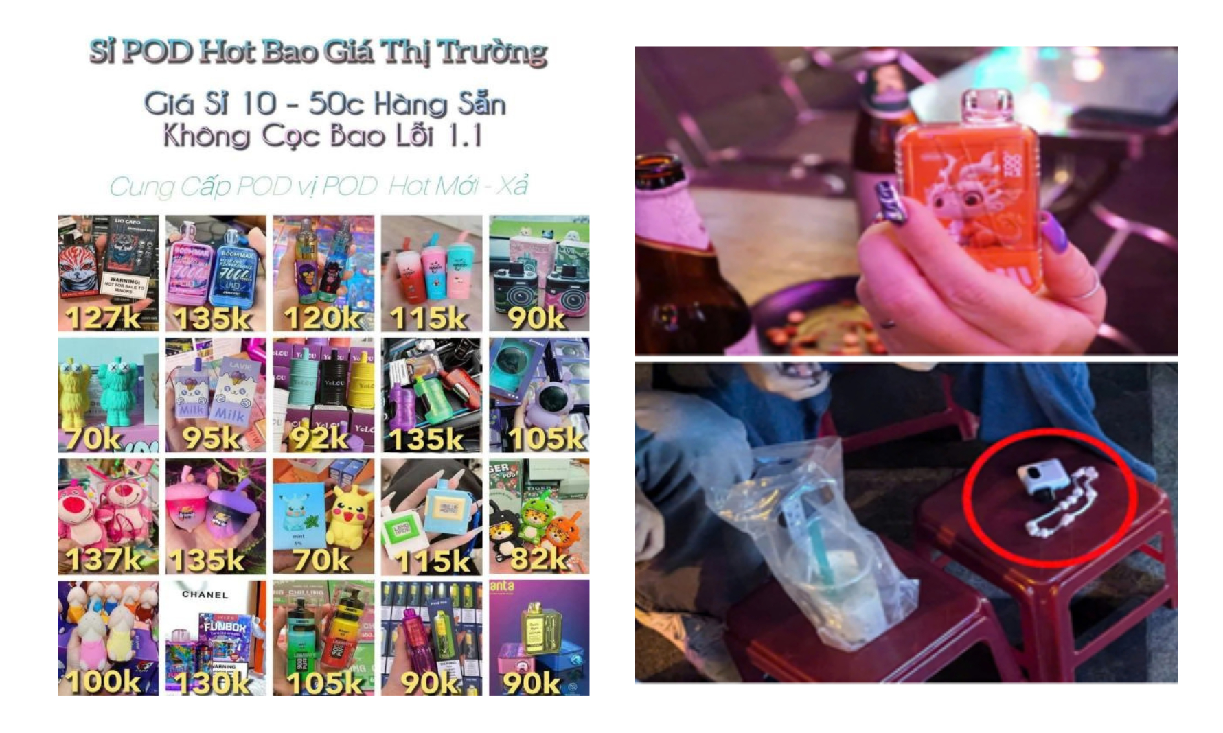 Thuốc lá điện tử được rao bán công khai trên mạng xã hội với đa dạng mẫu mã được nhiều bạn trẻ sử dụng