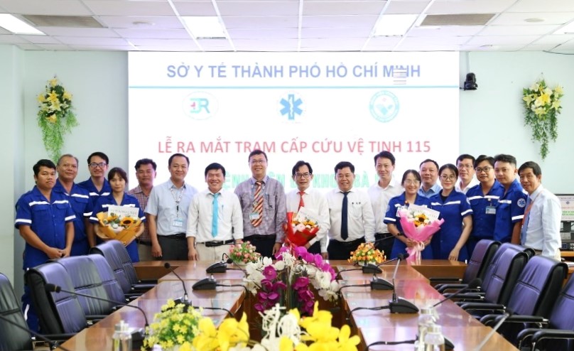 Lễ ra mắt trạm cấp cứu vệ tinh tại Bệnh viện đa khoa Bà Rịa vào ngày 16/8/2025. Ảnh: SYT