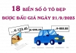  18 biển số ôtô đẹp được đấu giá trong ngày 21/9/2023