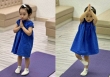 Khoảnh khắc siêu cưng của ái nữ nhà Cường Đô La tập tành yoga, nhìn biểu cảm nghiêm túc mà netizen bật cười