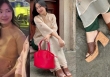Vợ Hà Đức Chinh xinh đẹp trong áo dài Tết nhưng sự chú ý lại đổ vào vòng 2 vào đôi dép cao gót