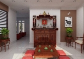 10 mẫu phòng khách với bàn thờ đẹp, hợp phong thủy
