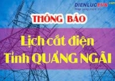Lịch cúp điện Quảng Ngãi từ ngày 26/4 - 1/5/2021