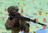 Bản đồ hiển thị vị trí các vụ nổ và các cuộc tấn công tiềm năng của Nga ở Ukraina