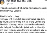 Hình ảnh hóa giải nạn dịch Corona của sư trụ trì Ba Vàng bị gỡ bỏ