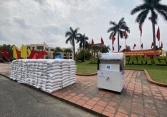 Cây ATM gạo tiếp sức người dân chống dịch đã được lắp tại huyện Cẩm Giàng, Hải Dương