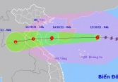 Bão số 8 di chuyển với tốc độ nhanh hướng vào miền Trung