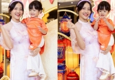 Trương Mỹ Nhân khoe ảnh bên con gái, để lộ rõ vòng 2 vượt mặt giữa nghi vấn đang mang thai