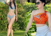 Nàng Á hậu bỏ showbiz làm dâu hào môn: Được chồng đại gia hơn 16 tuổi cưng như 'trứng mỏng', mẹ 2 con sở hữu body cực cháy 