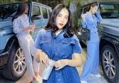 Thường xuyên đi giày bệt, Đàm Thu Trang mặc gì để tôn dáng?
