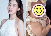 Sau 2 tháng sinh con, Hoa hậu Đỗ Mỹ Linh lần đầu công khai cận gương mặt ái nữ