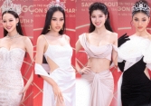 Minh Kiên lộ diện lẻ bóng, Á hậu Phương Nhi khoe cơ bụng gợi cảm cùng 'vũ trụ nàng hậu' đọ sắc căng đét trên thảm đỏ