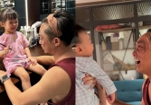 Cường Đô La bất chấp hình tượng, để con gái vẽ lên mặt khiến cả nhà cười nắc nẻ