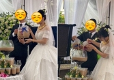 Đám cưới gây sốt với màn rót trà sữa: Ai cũng khen ngợi vì quá sáng tạo lại không gây lãng phí