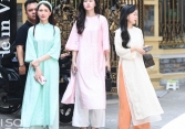 Hoà Minzy đọ sắc với vợ Hà Đức Chinh, Thành Chung khi cùng diện áo dài duyên dáng trong đám cưới Đoàn Văn Hậu