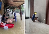 Bi hài chuyện vượt khó giữa mưa lũ ở Huế: Nấu mì ở sảnh chung cư, muốn hái rau vườn phải biết lặn