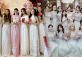 Áo dài bê tráp trong 4 đám cưới đình đám dạo này: Tông trắng - pastel phủ sóng, đa dạng kiểu dáng từ đơn giản đến cách điệu