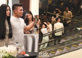Quang Hải liên tục có hành động khẳng định chủ quyền với Chu Thanh Huyền, vui vẻ giới thiệu nàng với đồng nghiệp