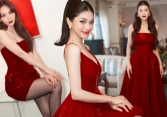 'Bà trùm' Kim Dung và dàn Bông hậu Vbiz khoe sắc với đầm đỏ rực, khởi động mùa lễ hội cuối năm