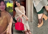 Vợ Hà Đức Chinh xinh đẹp trong áo dài Tết nhưng sự chú ý lại đổ vào vòng 2 vào đôi dép cao gót