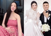 Vừa xong đám cưới, Chu Thanh Huyền ôm bụng bầu lên livestream, kể chuyện 'cơm chan nước mắt' vì nghén, đã mang bầu tháng thứ mấy?