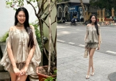 Mẹ bỉm hot nhất làng WAGs Doãn Hải My khoe vai trần gợi cảm, mặc váy ngắn lộ đôi chân nuột nà khi về nhà ngoại