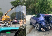 Ảnh: Hiện trường siêu xe Maserati tỷ đồng biến dạng sau sự cố trên đường Mai Chí Thọ