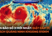 Tin bão số 3 Yagi mới nhất: Giật cấp 17, cách Quảng Ninh khoảng 510km