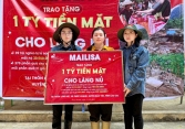 'Bà trùm thẩm mỹ viện' Mailisa công khai trao tận tay 1 tỷ tiền mặt cho bà con làng Nủ